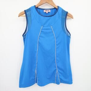 Chrissie By Tail Tank Top Blue Gray Sleeveless Athletic Tennis Mesh Detail Large